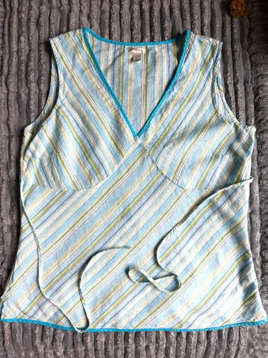 Old Navy Tops - Striped Linen-Cotton sleeveless Top with waist tie